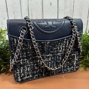 Tory Burch Fleming Tweed Convertible Shoulder Bag